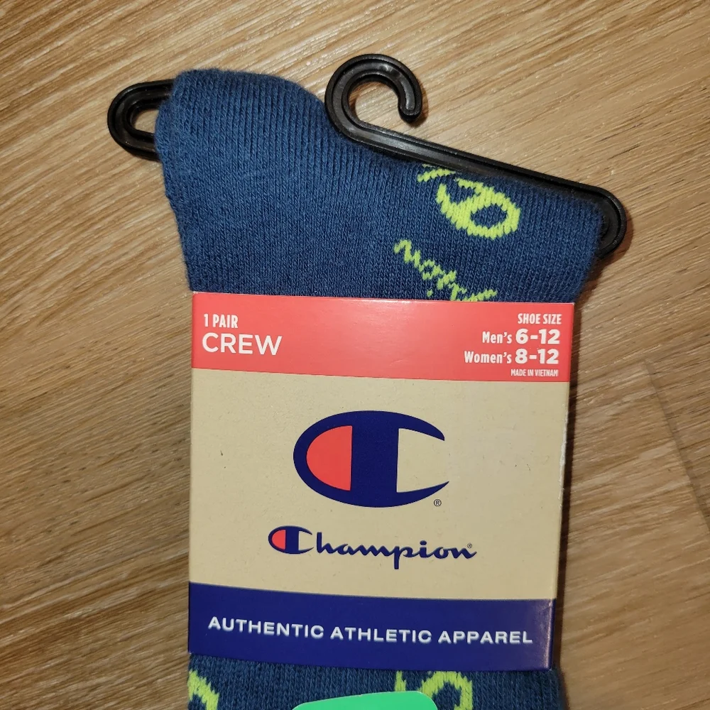Champion Unisex C-Life Repeat C Crew All-Over Print Men’s Socks New